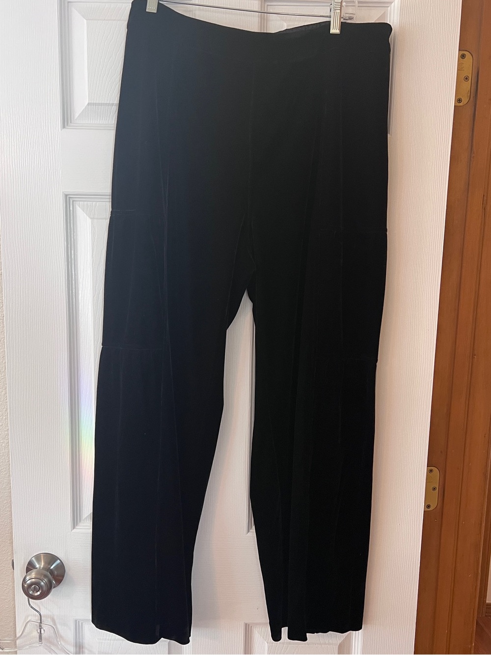 Soft Surroundings Black Velvet Wide-Leg Pants